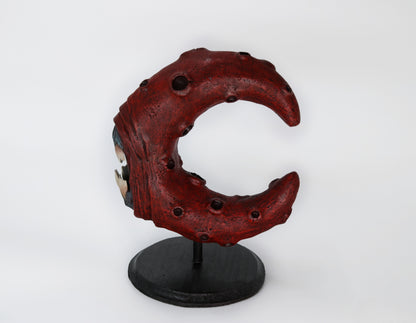 Crescent Mouth Moon Clay Sculpture