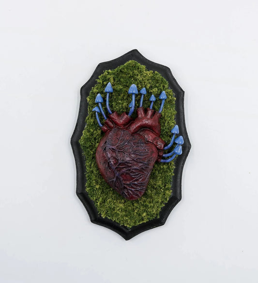 Blue Mushroom Heart of The Forest Sculpture