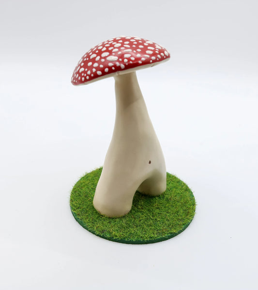 Amanita Mushroom Myconid Clay Sculpture
